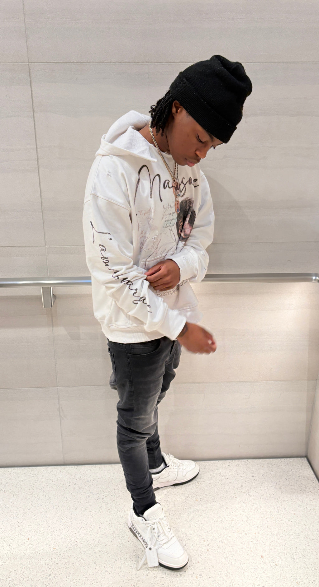 WHITE “LASTRITE” HOODIE