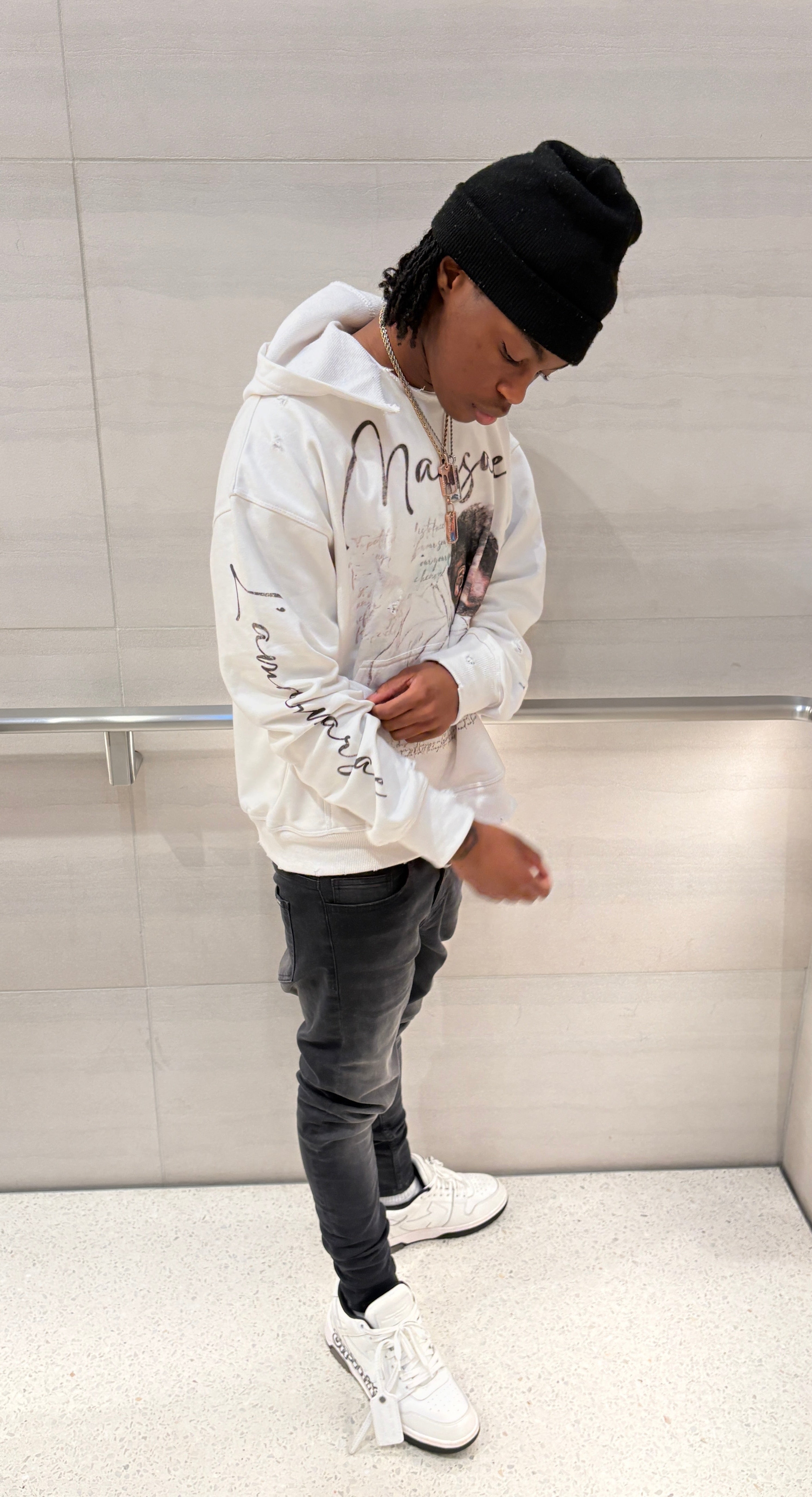 WHITE “LASTRITE” HOODIE